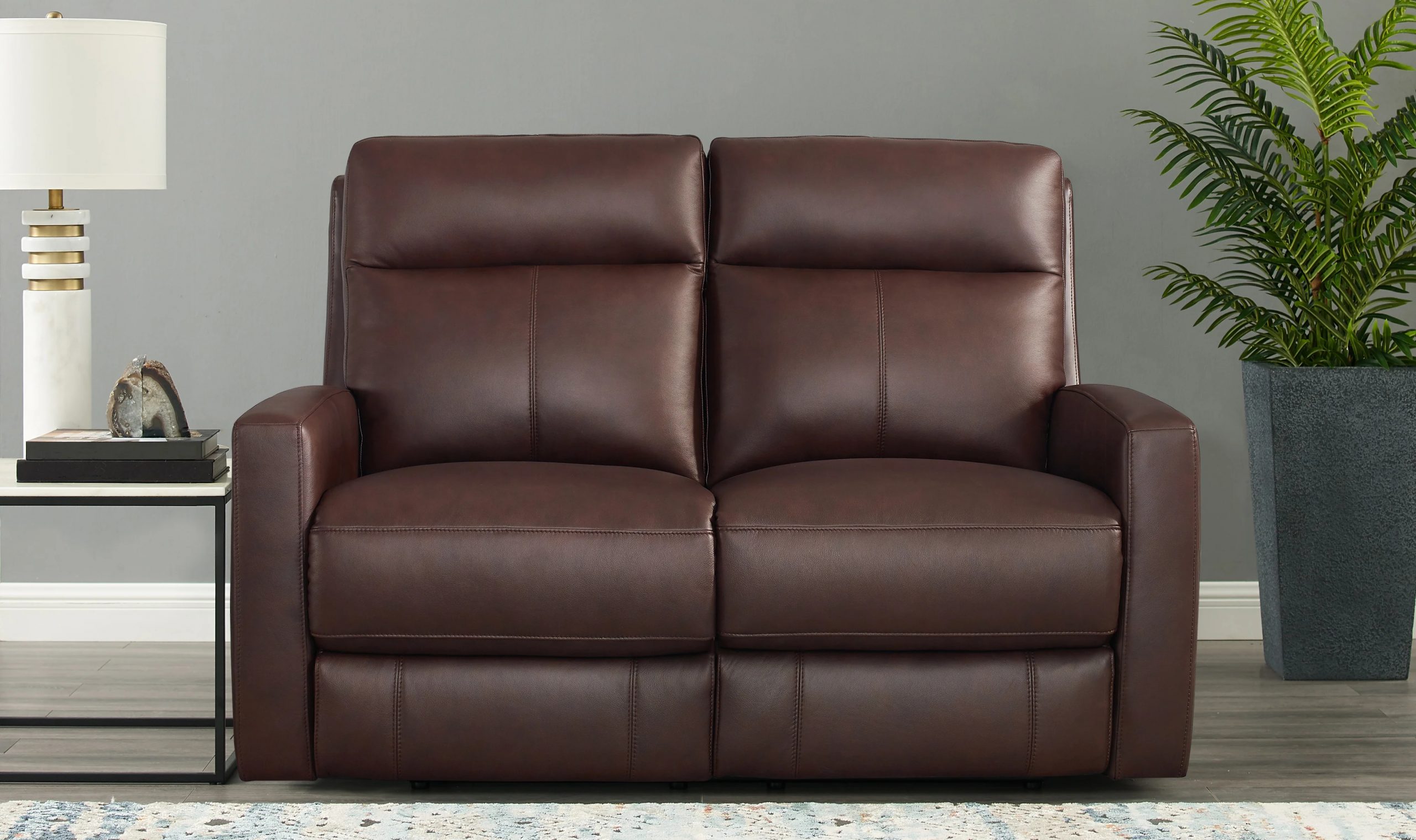 light grey genuine leather/match sofa